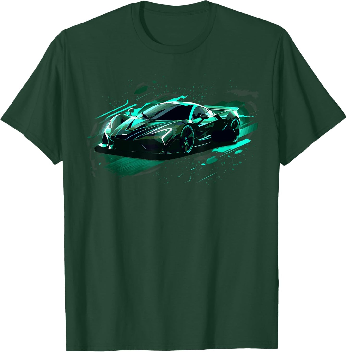 Exotic Concept Sports Car Supercar Luxury Hypercar Graphic T-Shirt - T-Shirt | Forest