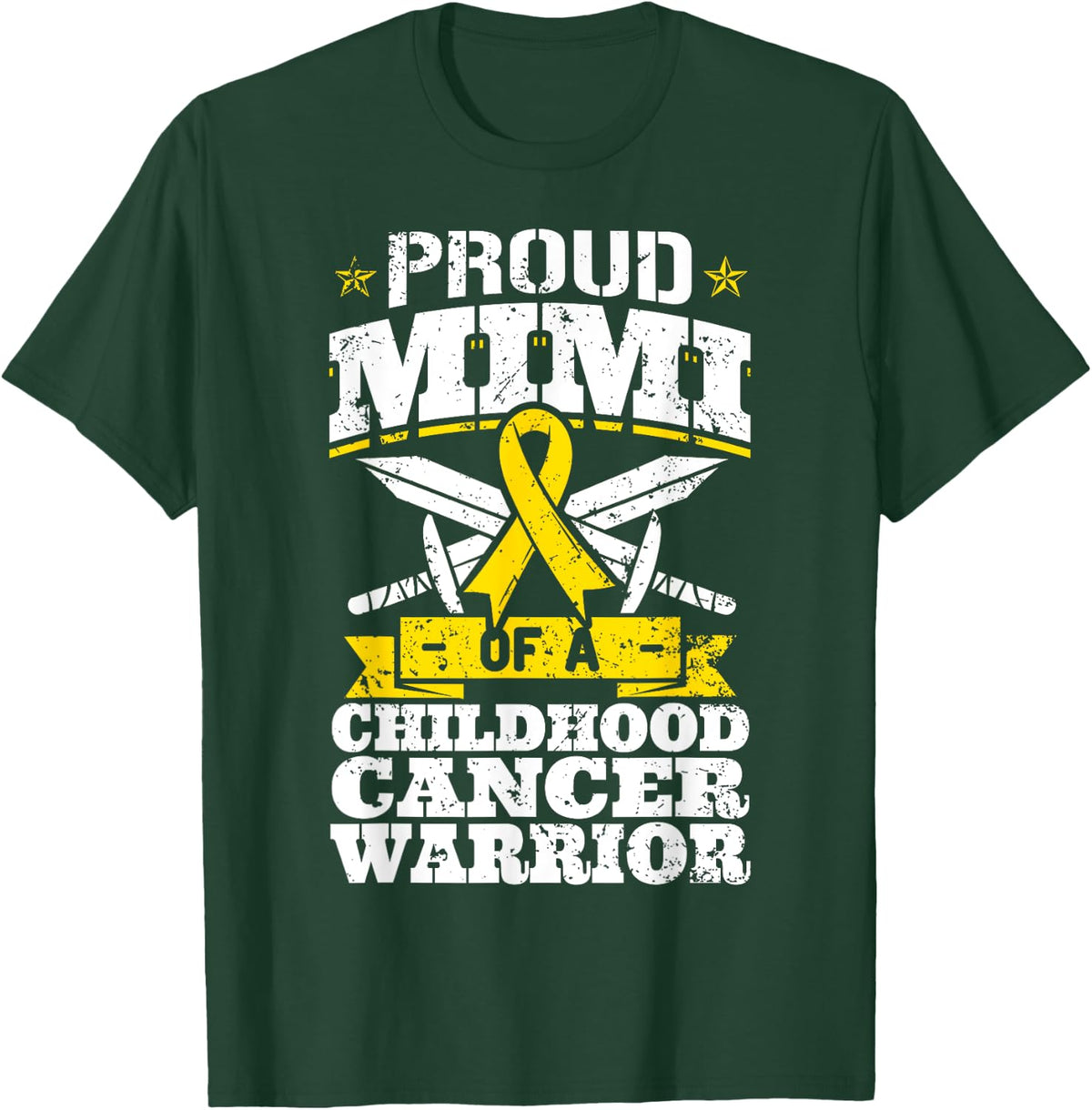 Proud Mimi Of A Childhood Cancer Warrior Awareness Grandma T-Shirt - T-Shirt | Forest
