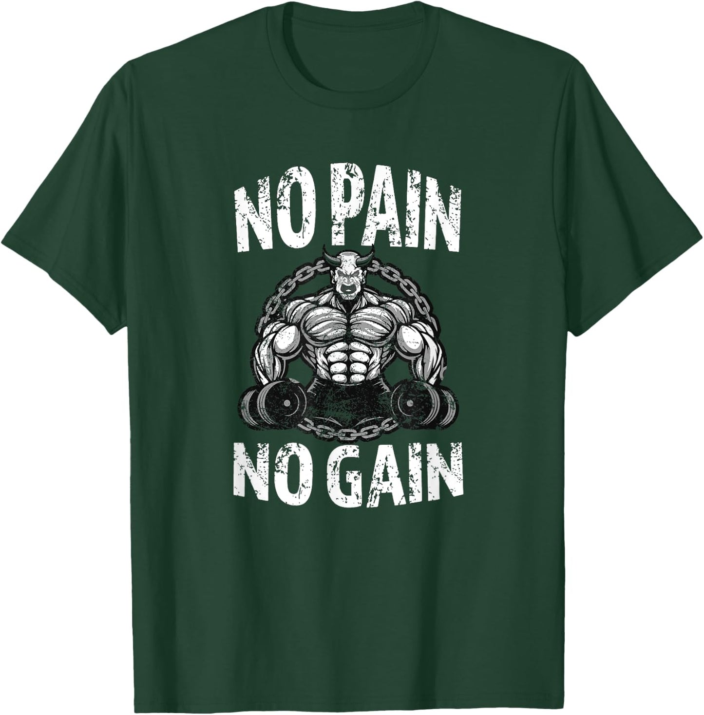 Workout Gym Strong Devil Devil No Pain No Gain T-Shirt - T-Shirt | Forest