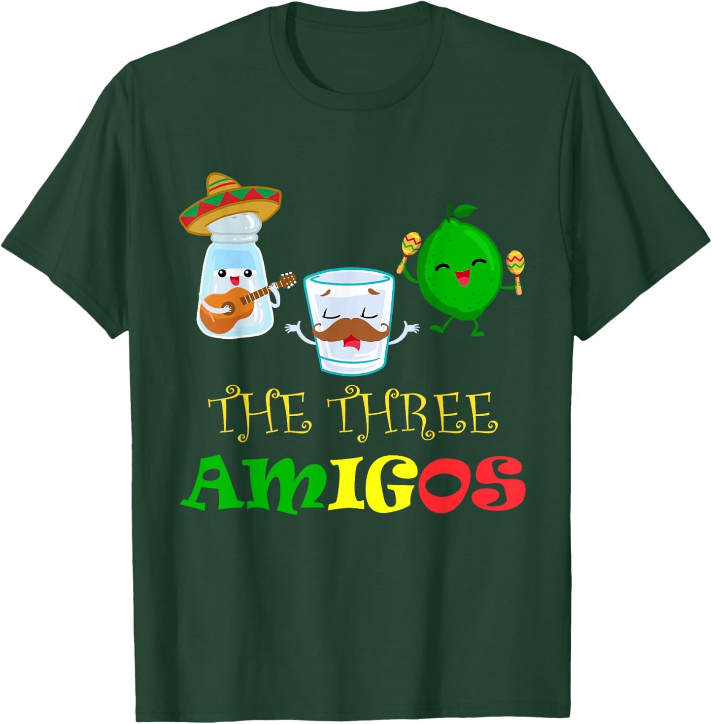 The Three Amigos - Black, -Adults, Small, Short Sleeve T-Shirt - T-Shirt | Forest