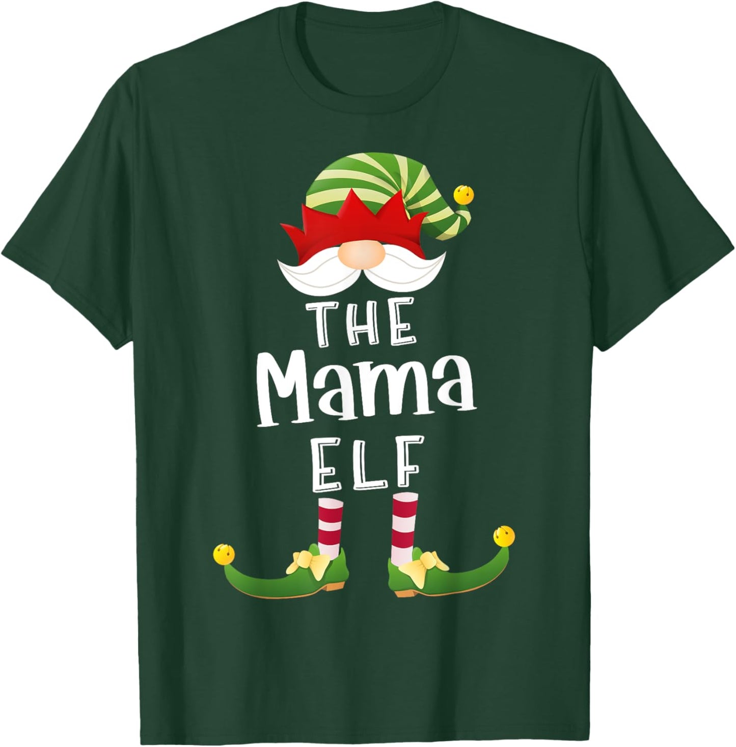 Mama Elf Group Christmas Funny Pajama Party T-Shirt - T-Shirt | Forest