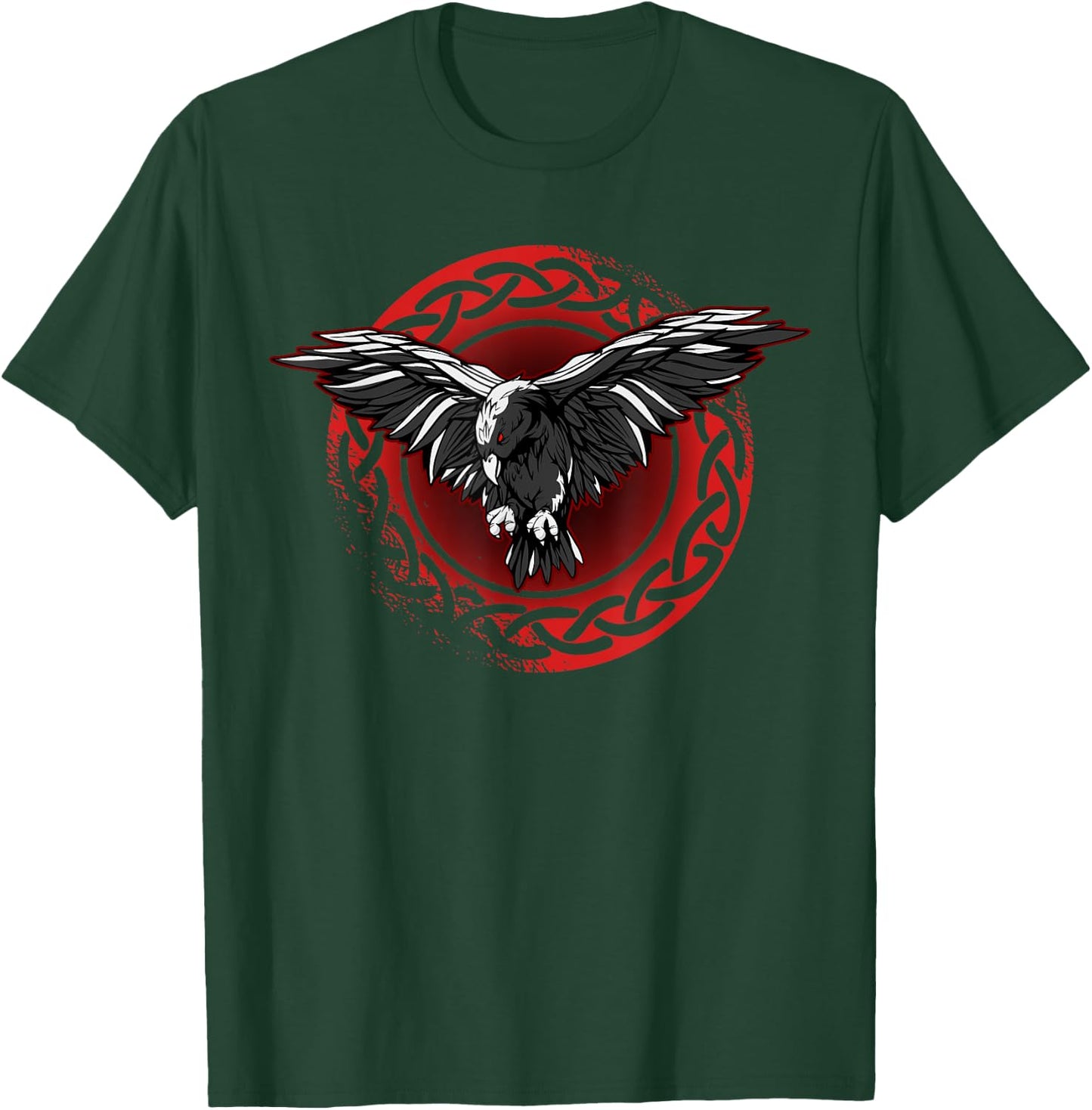 Odin Ravens Huginn & Muninn Vegvisir Vikings Celtic Nordic T-Shirt - T-Shirt | Forest
