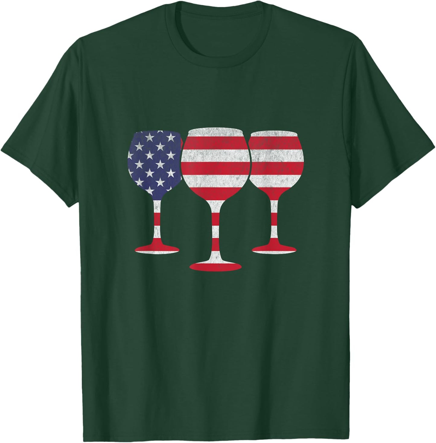4th Of July Party Patriotic Day Wine US Flag 4th Of July T-Shirt - T-Shirt | Forest