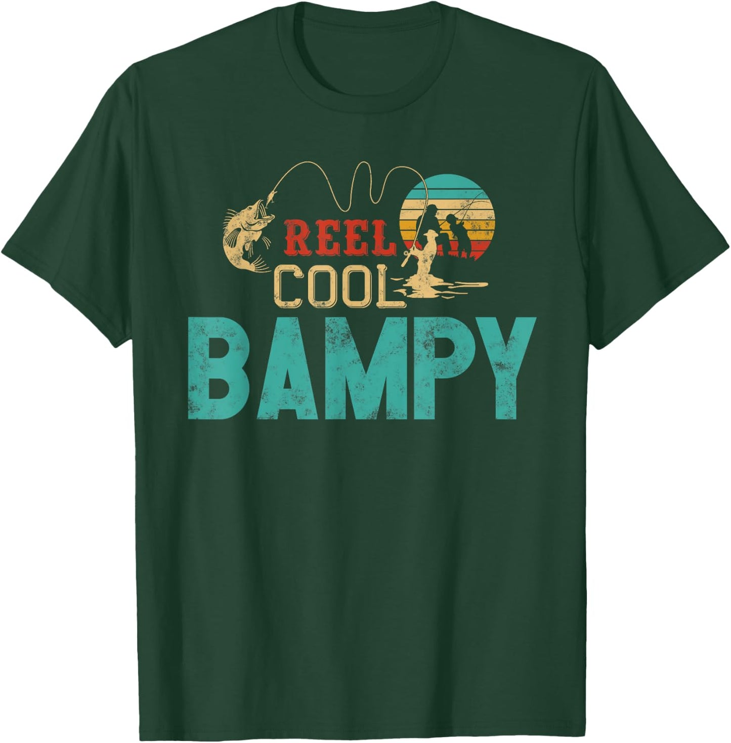 Reel Cool Bampy vintage funny fishing rod gifts for Bampy T-Shirt - T-Shirt | Forest