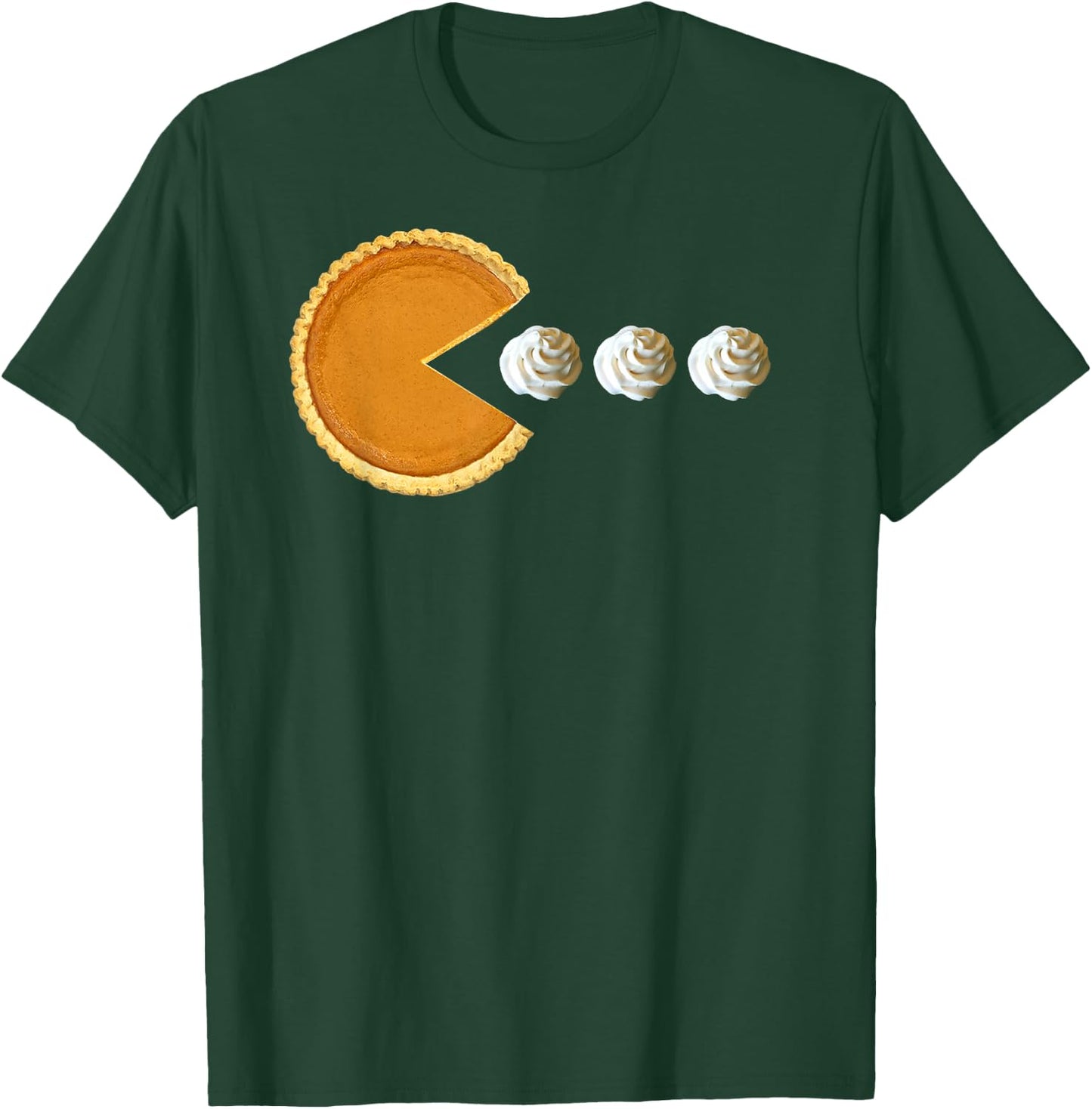 Pumpkin Pie Eating Whipped Cream Funny Boys Thanksgiving T-Shirt - T-Shirt | Forest