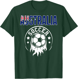 Australia Soccer Fans Jersey Australian Flag Football Lovers T-Shirt - T-Shirt | Forest