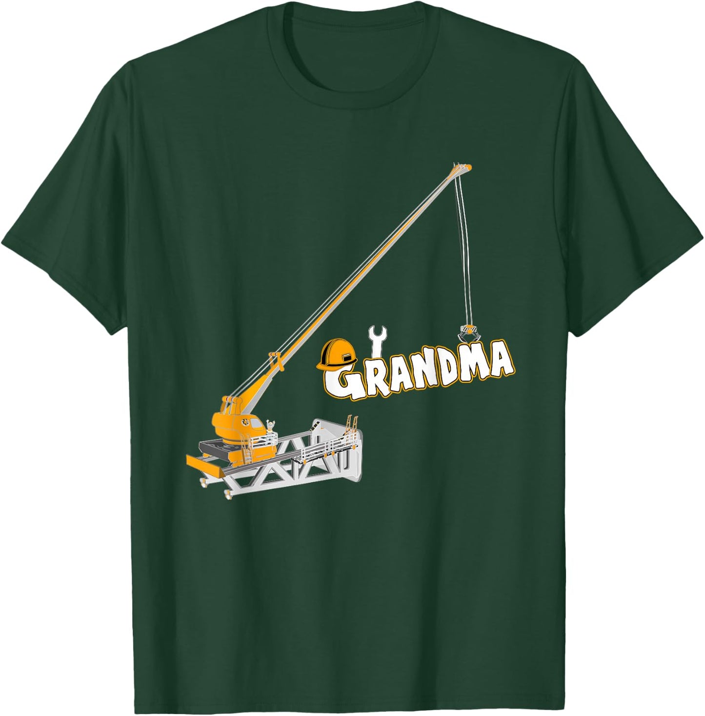 Funny Construction Worker Shirt Grandma Birthday Crew Party T-Shirt - T-Shirt | Forest