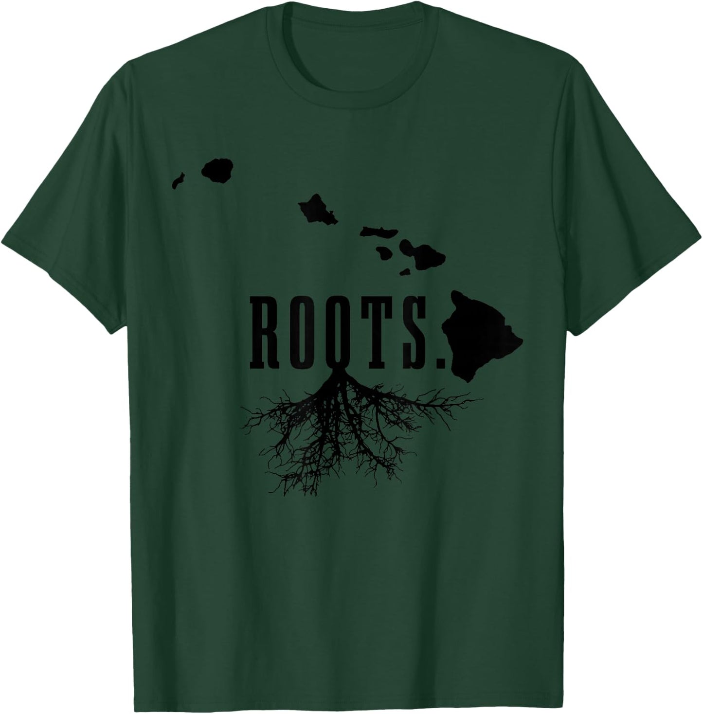 Hawaiian Island Map - Hawaiian Roots - Vintage Design T-Shirt - T-Shirt | Forest