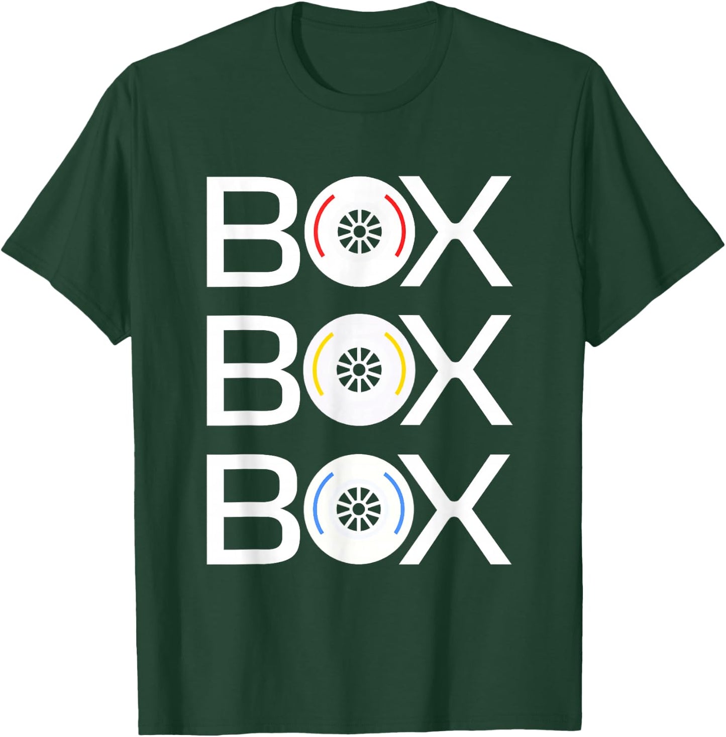 Box Box Box Radio Call Racer to the Pit Crew Tyre Racing T-Shirt - T-Shirt | Forest