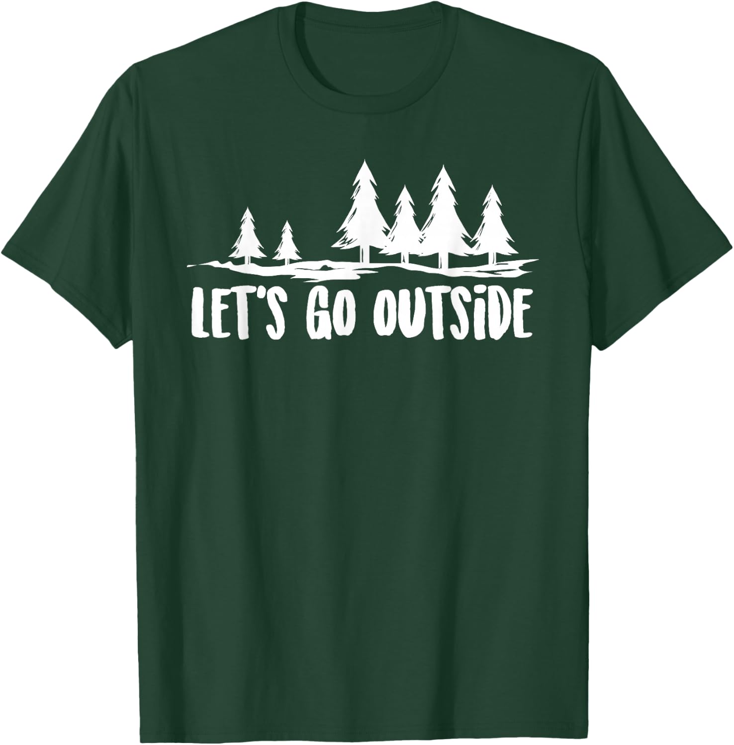 Let's Go Outside Summer Outdoors Hiking Camping Road Trip Women Girls Kids T-Shirt - T-Shirt | Forest