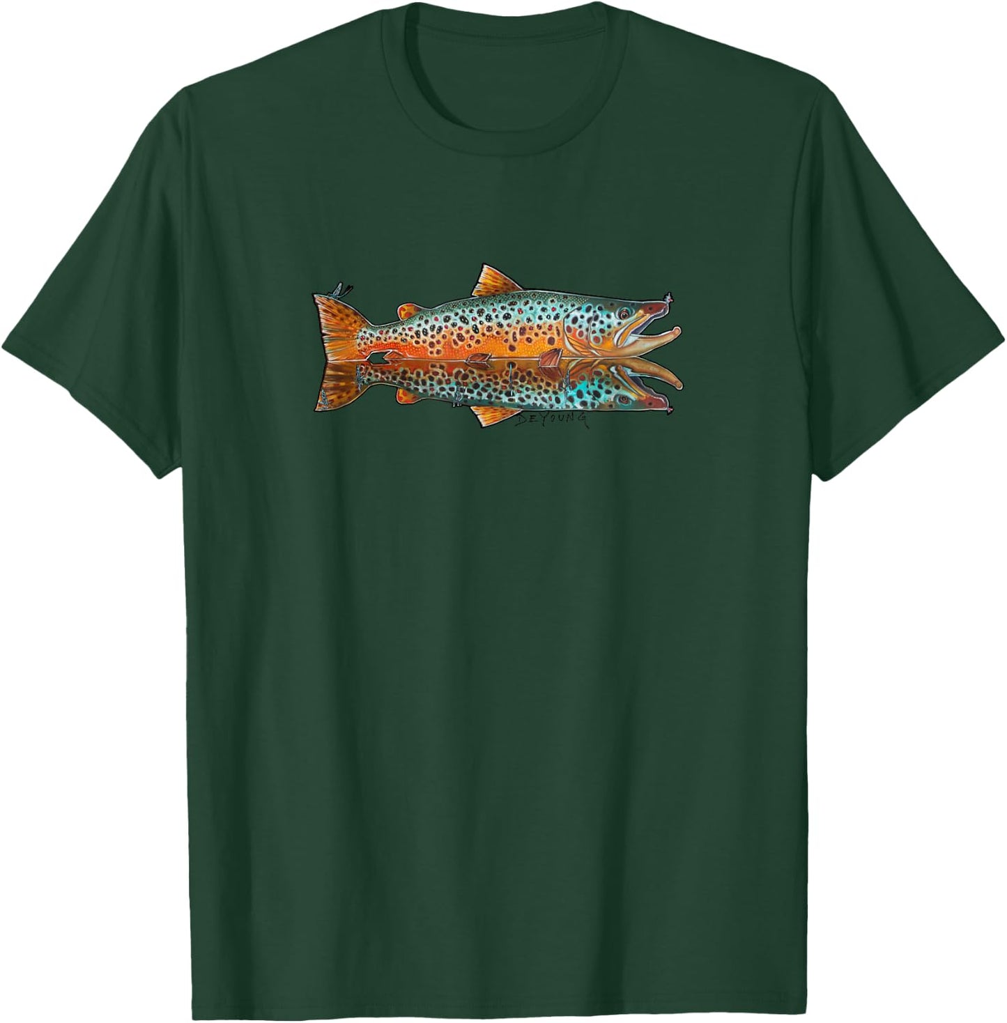 Brown Trout Fly Fishing T-Shirt - T-Shirt | Forest