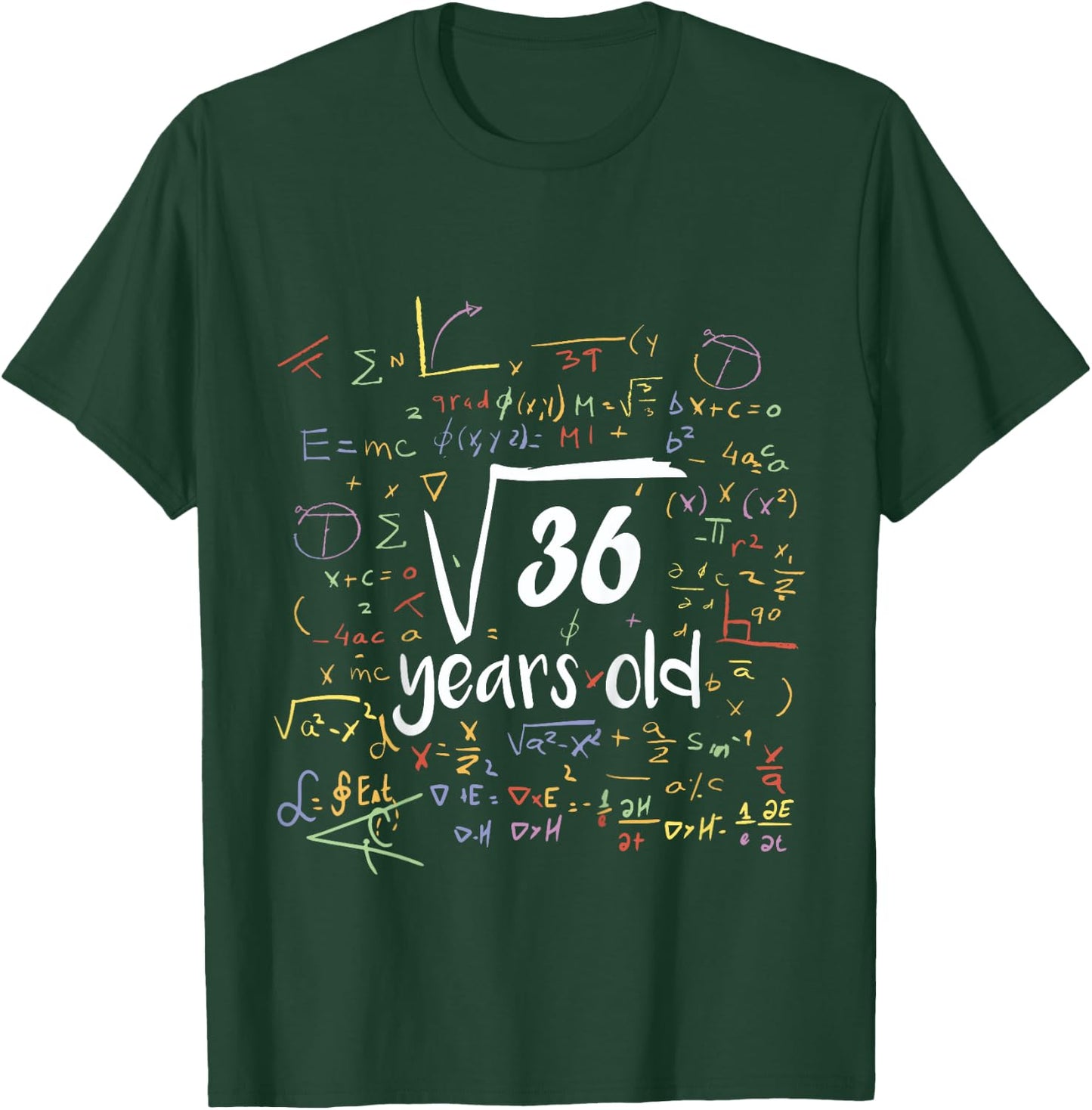 Square Root Of 36 - 6th Birthday 6 Year Old Math Bday T-Shirt - T-Shirt | Forest