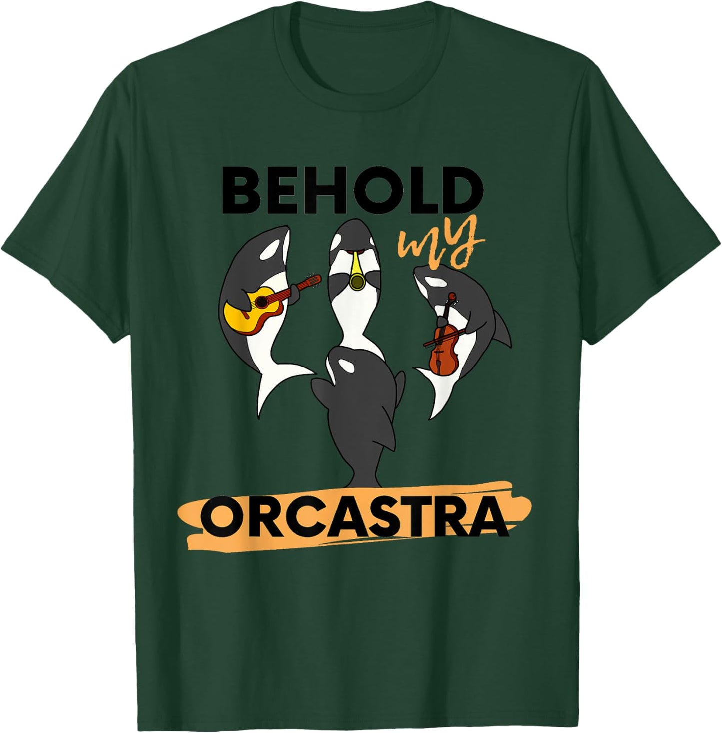 Funny Orca Orcastra Graphic Killer Whale Pun Gift T-Shirt - T-Shirt | Forest