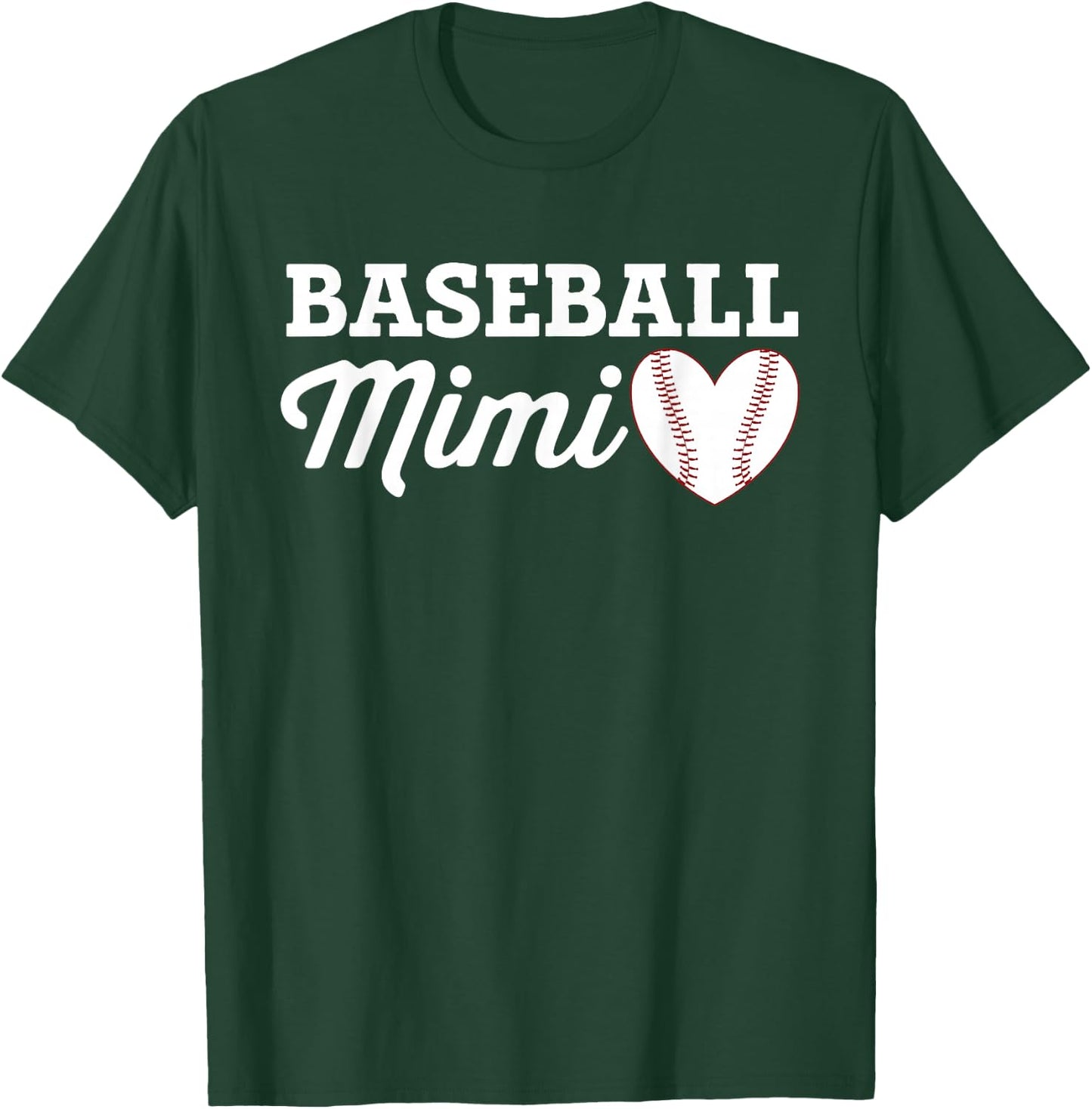 Baseball Mimi Love Heart Baseball Sports T-Shirt - T-Shirt | Forest