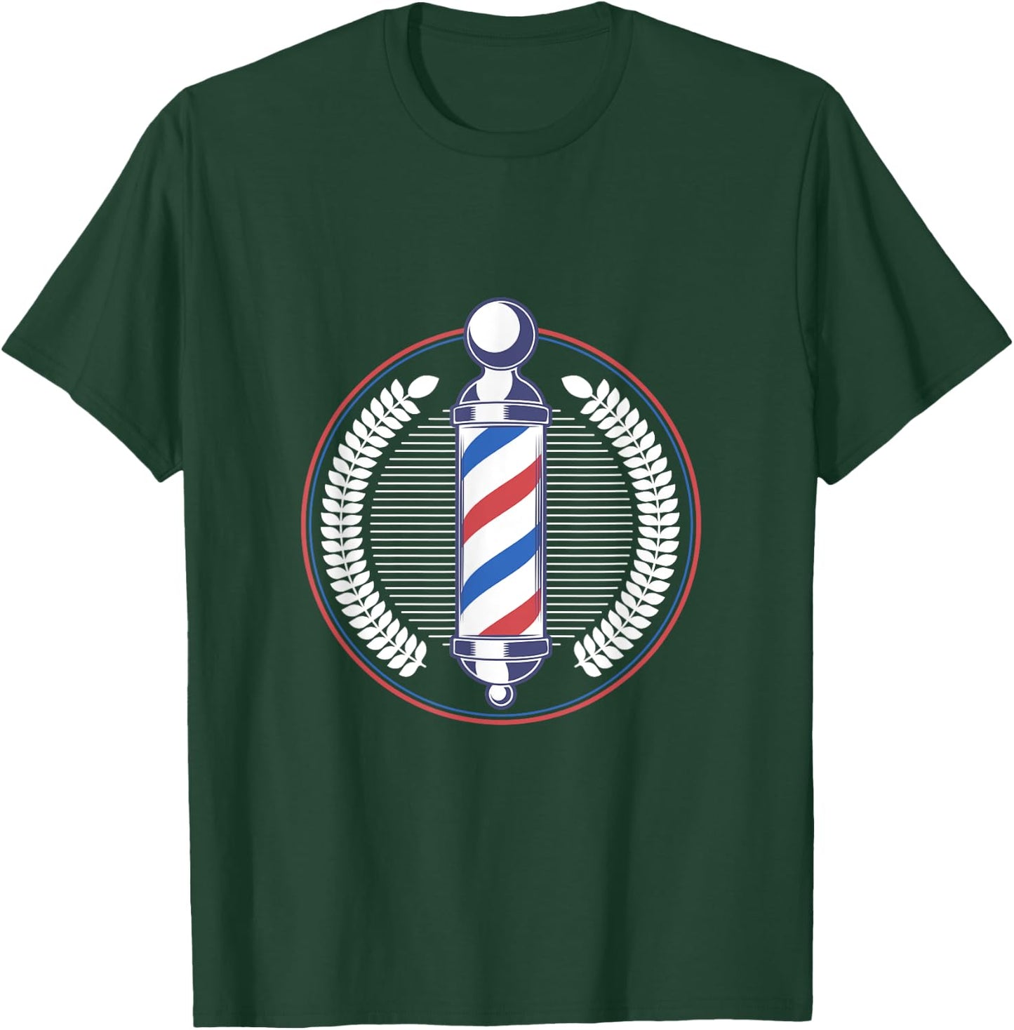 Barber Pole Barber Shop T-Shirt - T-Shirt | Forest