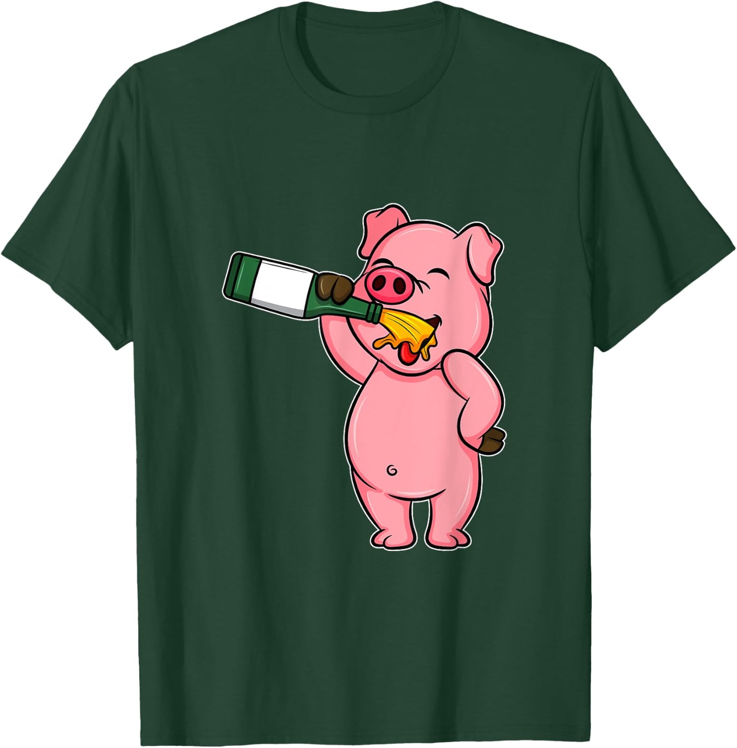 Funny Beer Day Pig Shirt I Alcohol Drink Party Wine T-Shirt - T-Shirt | Forest