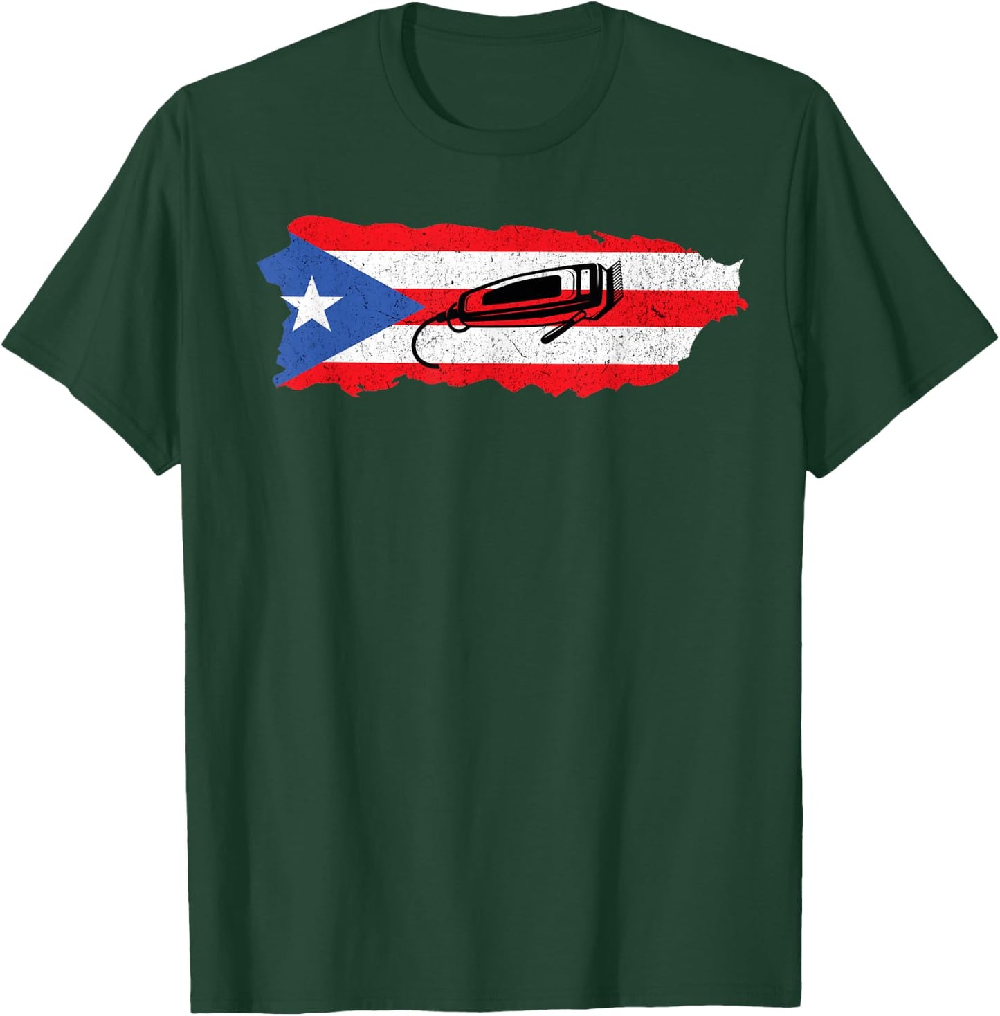 Barber Clippers Fade Haircut Barbershop Stylist from Puerto Rico T-Shirt - T-Shirt | Forest