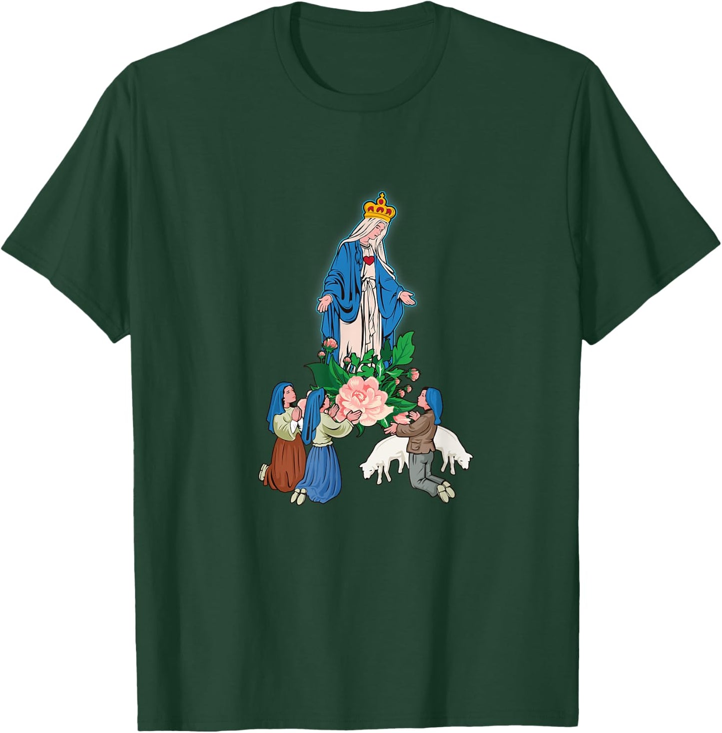 Our Lady of Fatima And The Little Shepherds T-Shirt - T-Shirt | Forest