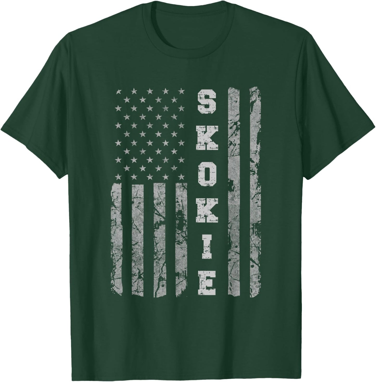 Skokie, Illinois, American flag T-Shirt - T-Shirt | Forest