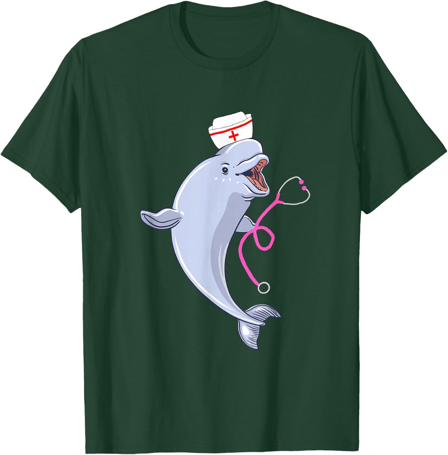 Beluga Whale Medical Nurse Medic RN White Arctic Whale T-Shirt - T-Shirt | Forest