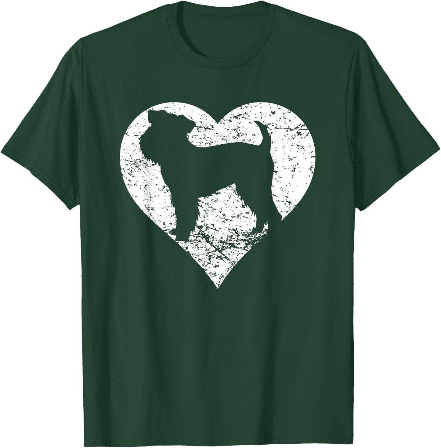 Distressed Brussels Griffon Heart Dog Owner Graphic Men Women Kids T-Shirt - T-Shirt | Forest