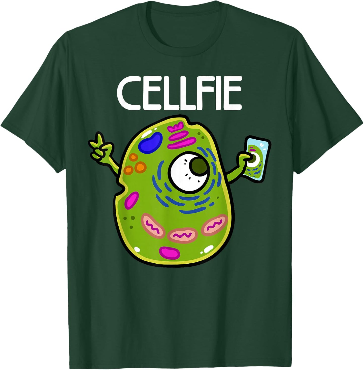 Cell Fie Funny Cellfie Selfie Biology Science Teacher T-Shirt - T-Shirt | Forest