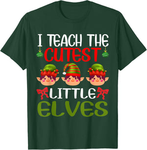 I Teach The Cutest Little Elves Funny Christmas Teacher T-Shirt - T-Shirt | Forest