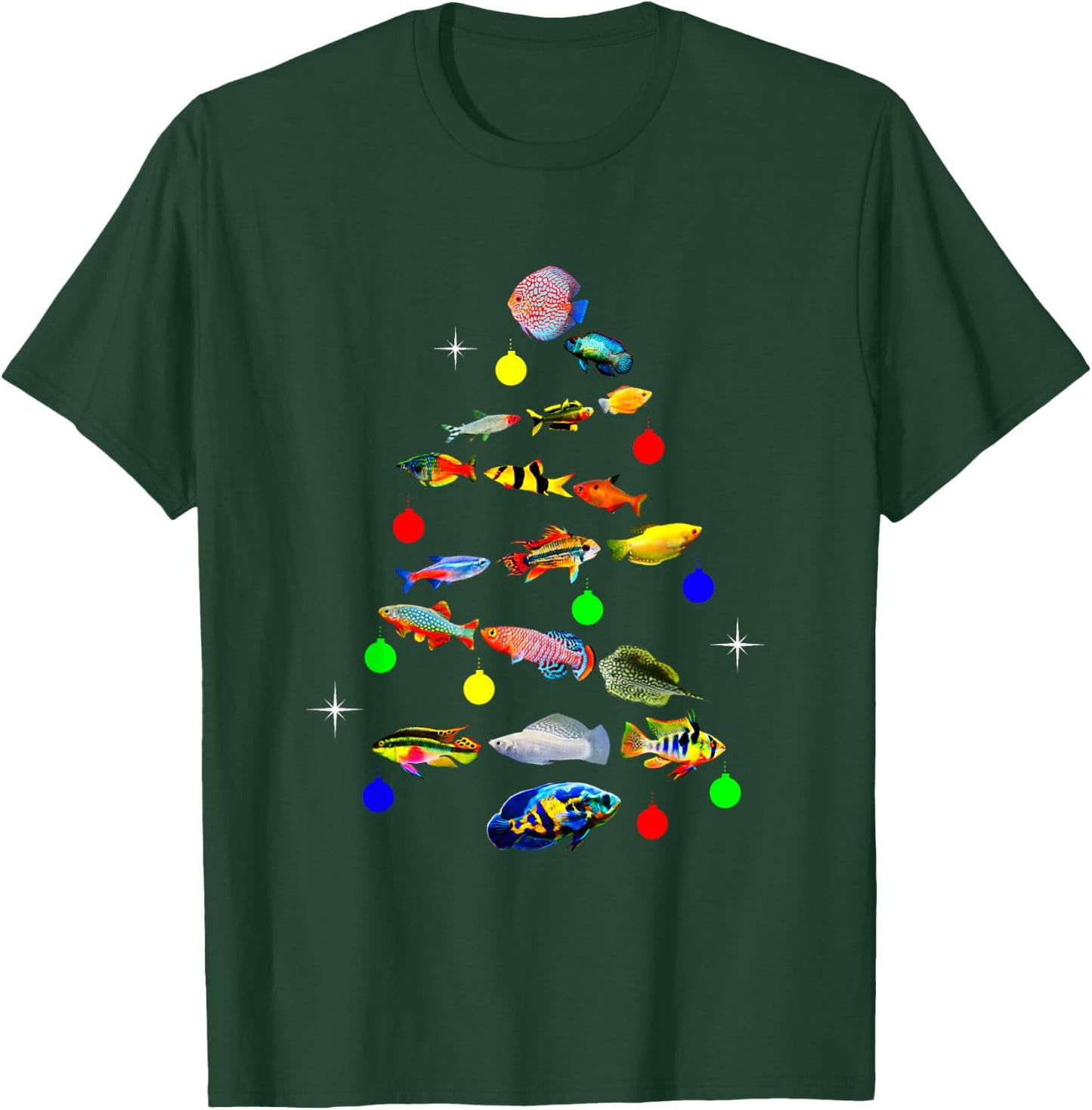 Aquarium Fish Christmas Tree Cichlid Gouramis Discus Tetras T-Shirt - T-Shirt | Forest