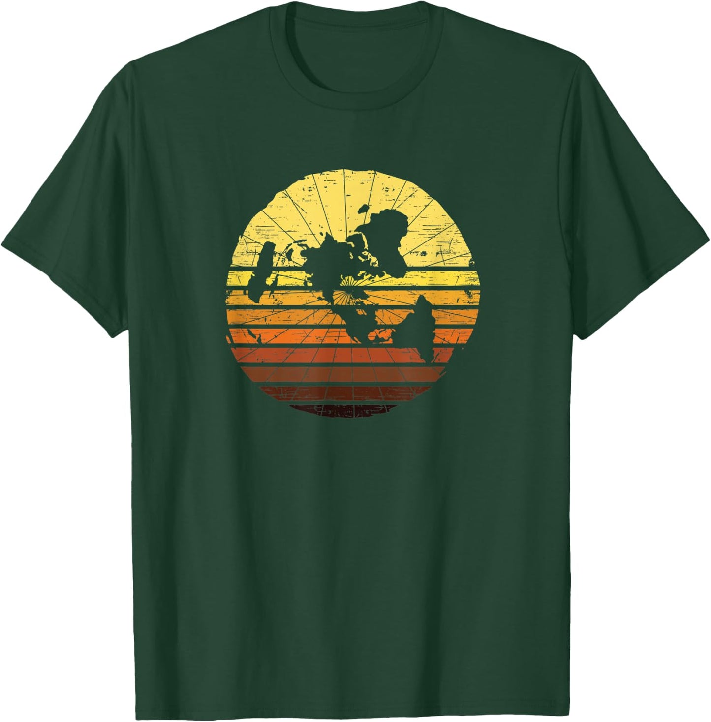 Flat Earth Conspiracy Theory Retro Earth Day Ice Wall Plane T-Shirt - T-Shirt | Forest