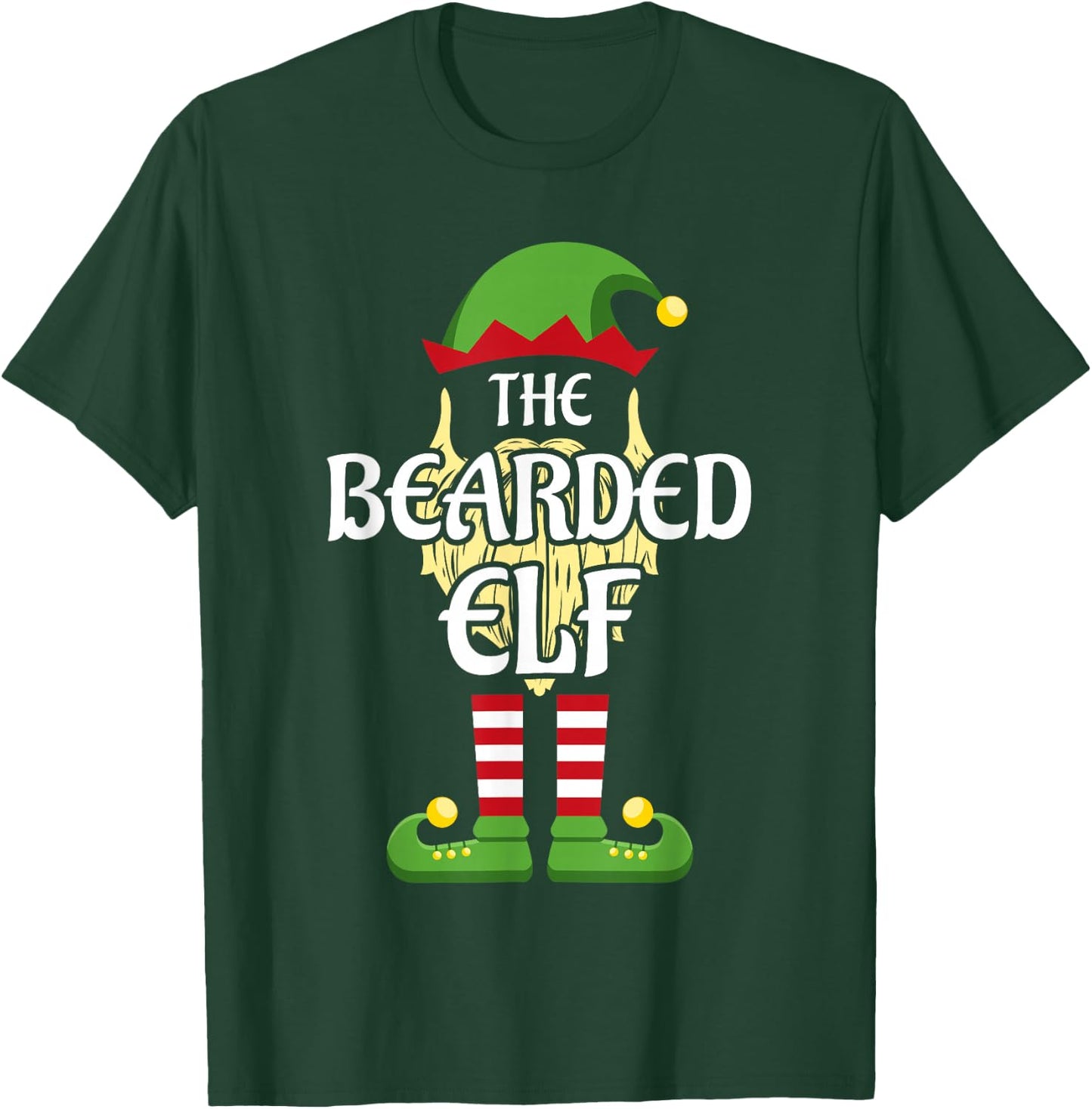 Bearded Elf Family Matching Group Christmas T-Shirt - T-Shirt | Forest