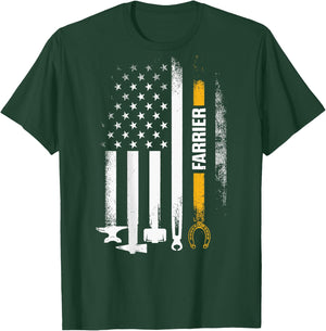 America Flag Farrier T-Shirt - T-Shirt | Forest