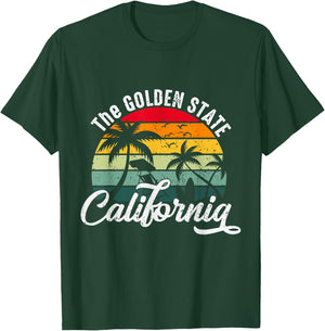 Summer The Golden State California Retro Vintage Men Women Kids T-Shirt - T-Shirt | Forest