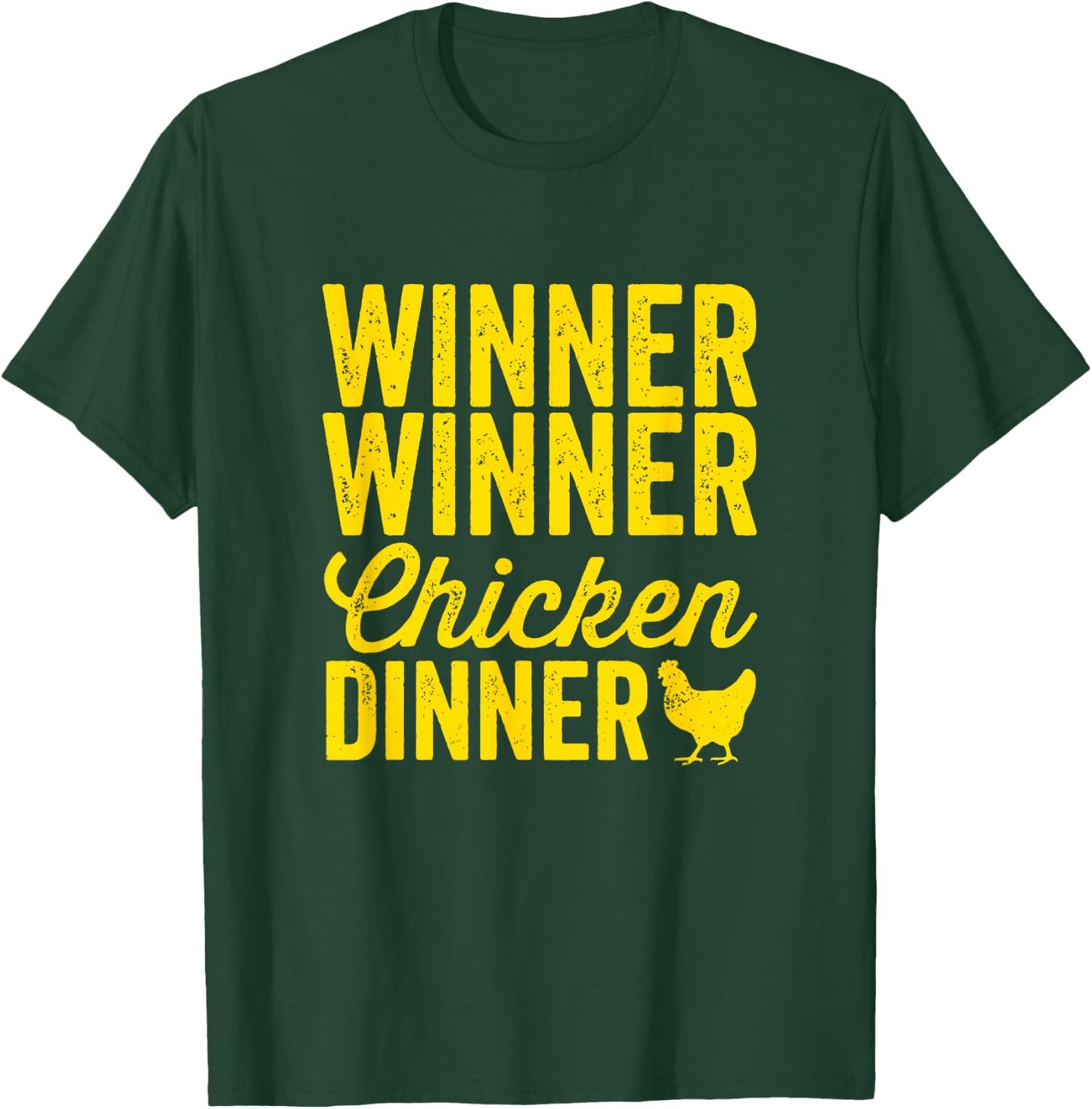 Winner Winner Chicken Dinner Silhouette (Dark) T-Shirt - T-Shirt | Forest