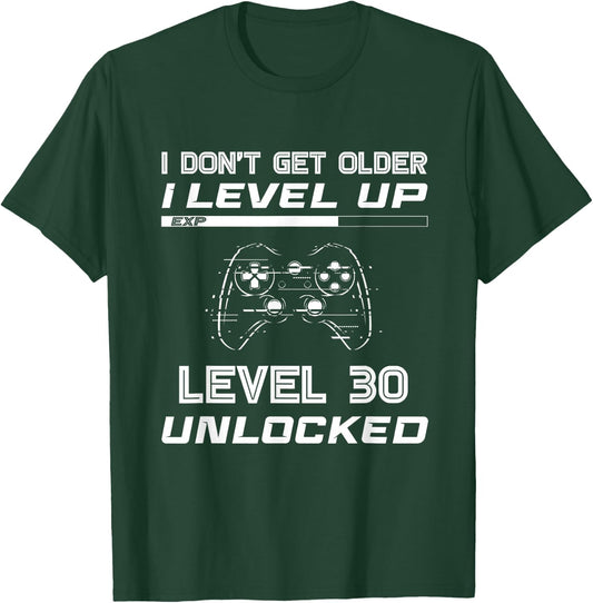 Level 30 Unlocked Gamer 30th Birthday Decorations Party 1992 T-Shirt - T-Shirt | Forest