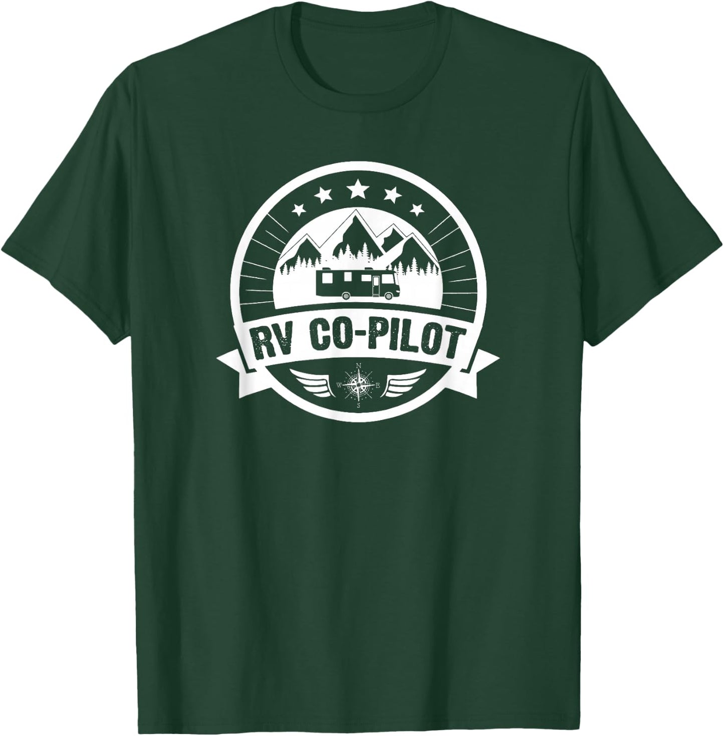 RV Co-Pilot Funny Motorhome RV Travel T-Shirt - T-Shirt | Forest