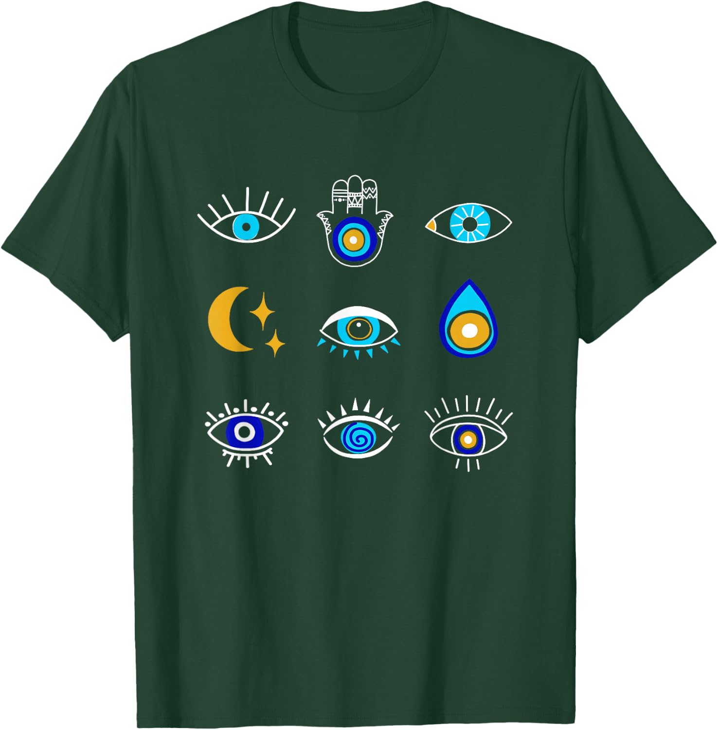 Evil Eye Curse Protection Seeing Eyes Evil Eye T-Shirt - T-Shirt | Forest