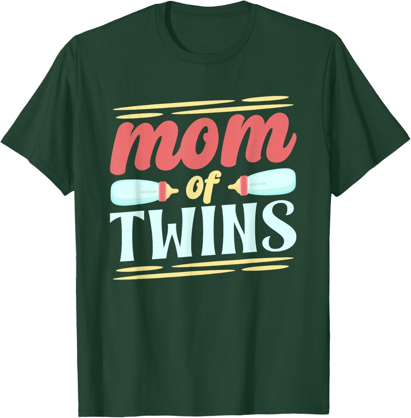 Mother of Twins Humour Twin Twins Boys Mum T-Shirt - T-Shirt | Forest