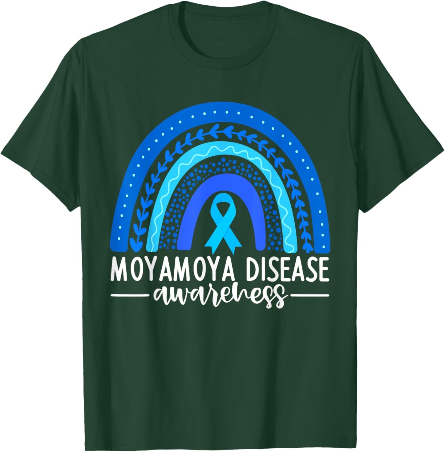 Moyamoya Awareness Shirt Blue Rainbow Boho Moyamoya Disease T-Shirt - T-Shirt | Forest