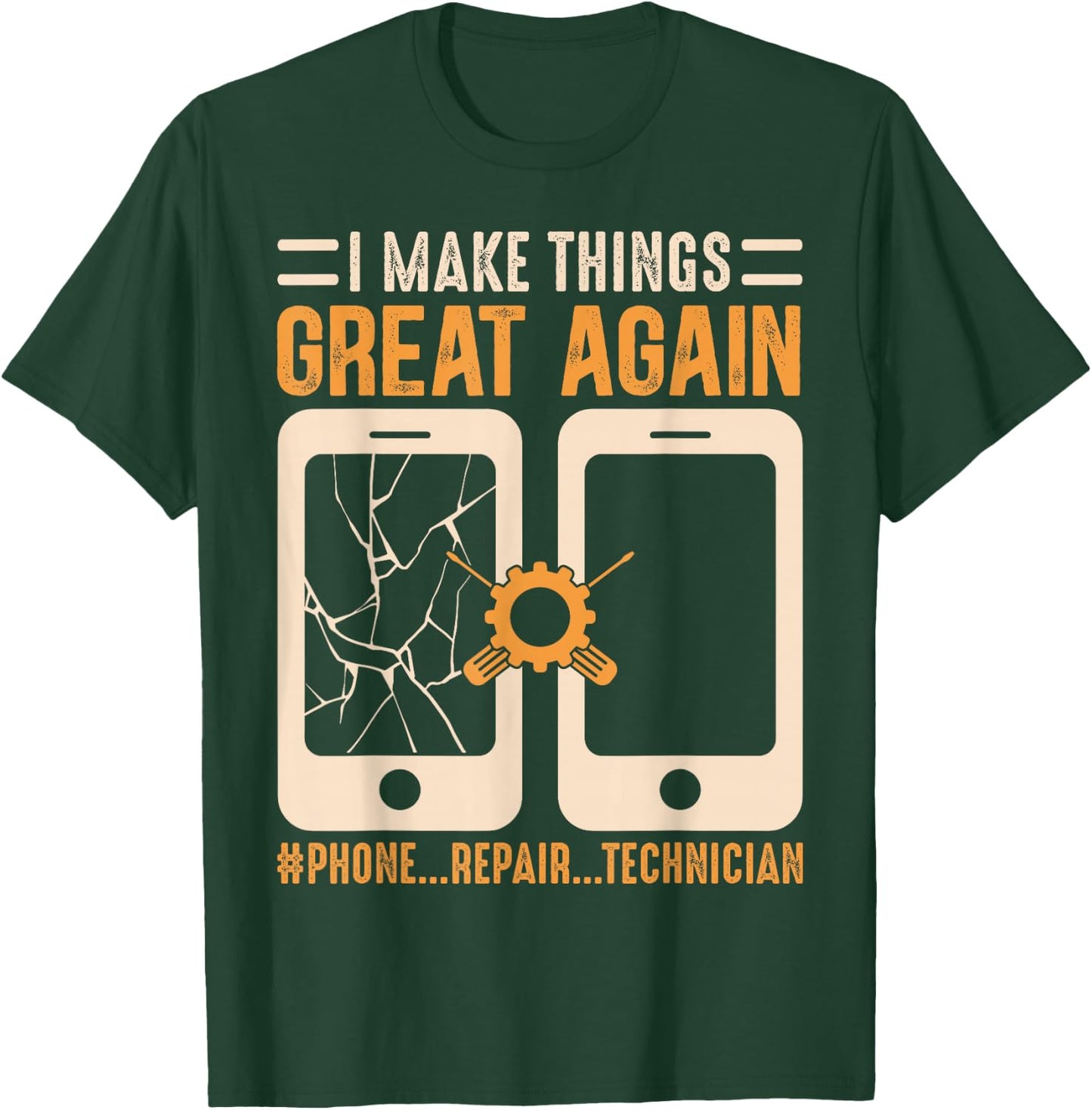 Mobile Phone Repair Shirt Funny Smartphone Electrician T-Shirt - T-Shirt | Forest