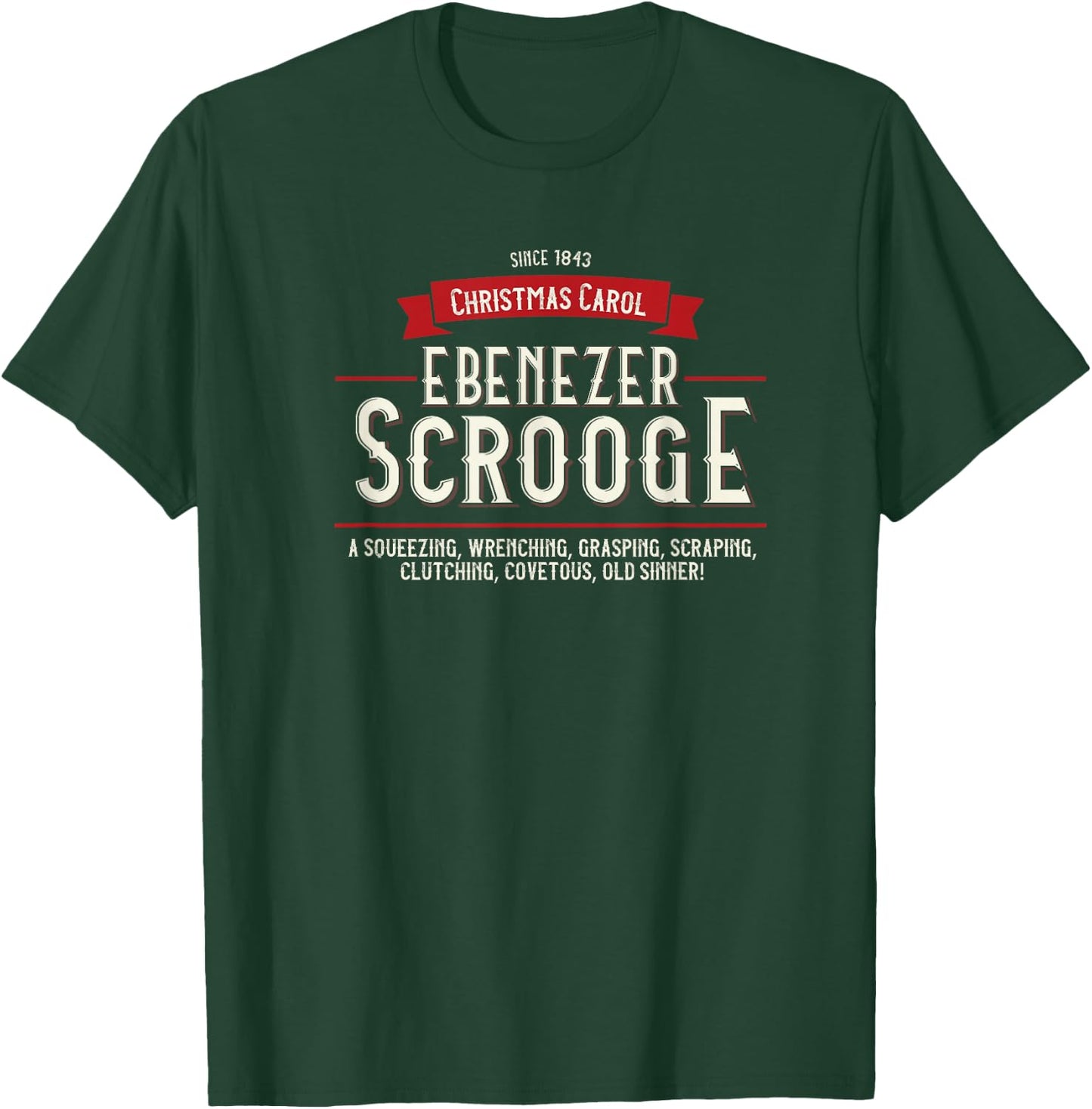 Christmas Carol, Ebenezer Scrooge, Holiday Design, Tradition T-Shirt - T-Shirt | Forest