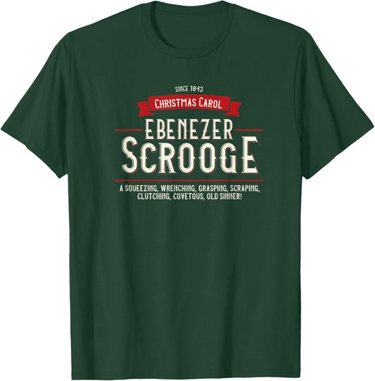 Christmas Carol, Ebenezer Scrooge, Holiday Design, Tradition T-Shirt - T-Shirt | Forest