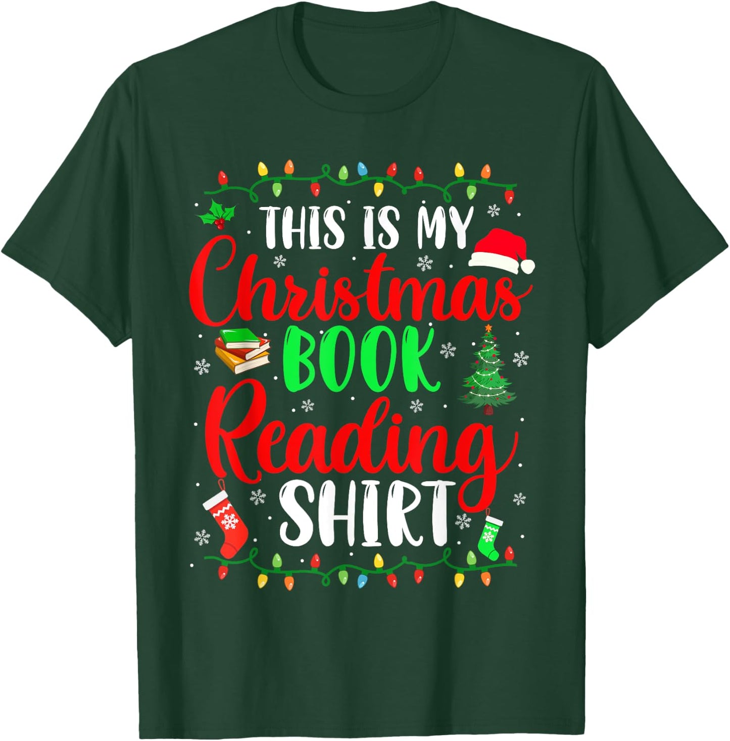 This Is My Christmas Pajama Book Reading Shirt Family Group T-Shirt - T-Shirt | Forest