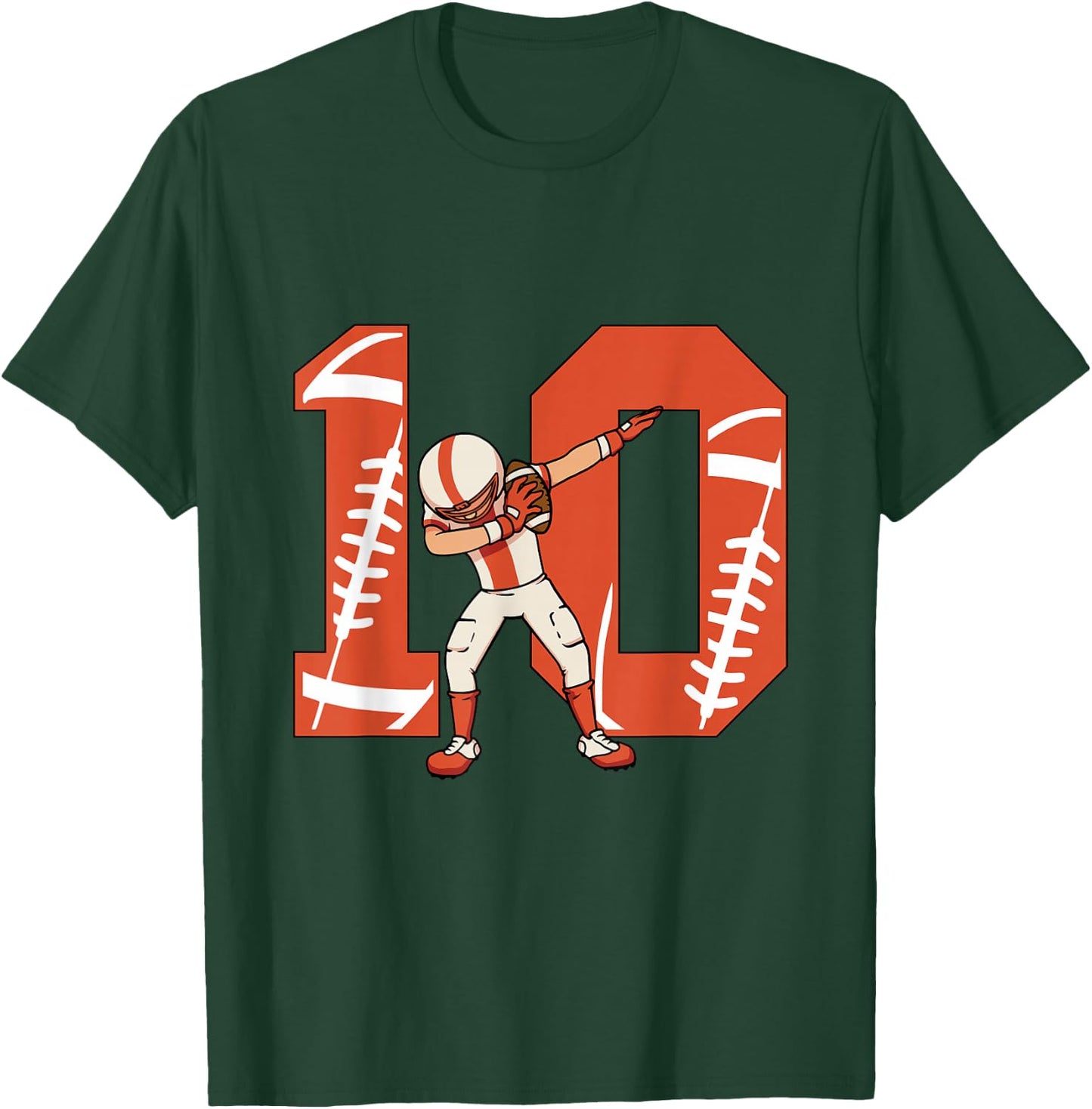 10 Years Old Boy Football Player 10th Football Birthday Kids T-Shirt - T-Shirt | Forest