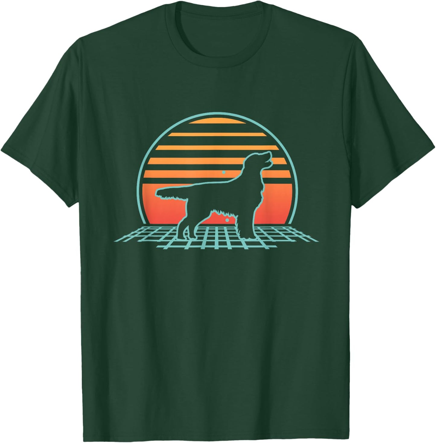 Flat-Coated Retriever Flat-Coat Dog 80's Retro Vintage T-Shirt - T-Shirt | Forest