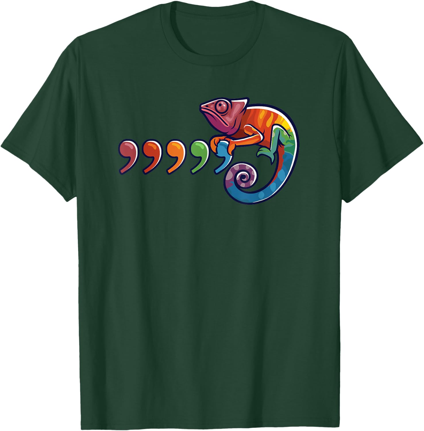 Comma Chameleon Funny 80's Throwback The Original T-Shirt - T-Shirt | Forest