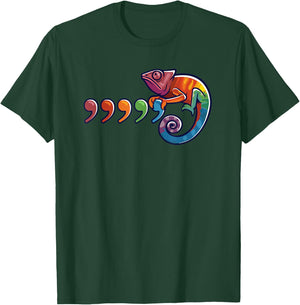 Comma Chameleon Funny 80's Throwback The Original T-Shirt - T-Shirt | Forest