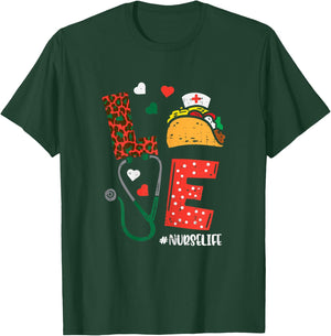 Love Nurselife Taco Cinco De Mayo Nurse Women Scrub Top T-Shirt - T-Shirt | Forest