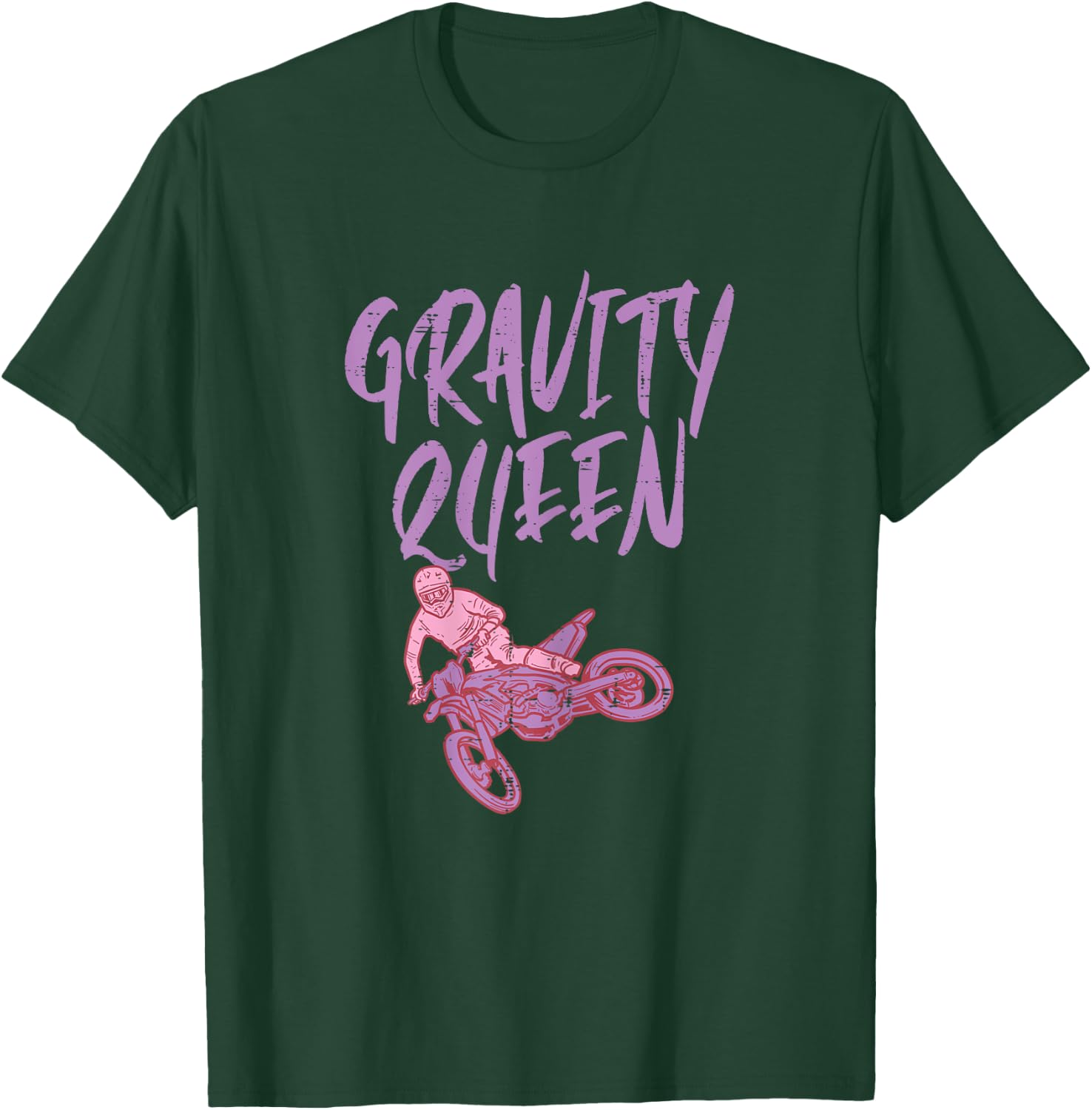 Gravity Queen Dirt Bike Motocross Racing Biker Girls Women T-Shirt - T-Shirt | Forest