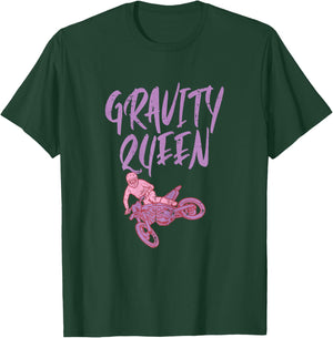 Gravity Queen Dirt Bike Motocross Racing Biker Girls Women T-Shirt - T-Shirt | Forest