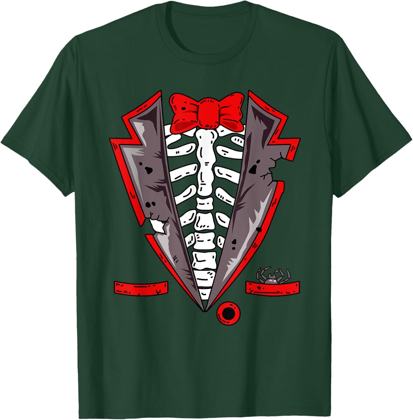 Halloween Skeleton Tuxedo Costume Gift T-Shirt - T-Shirt | Forest